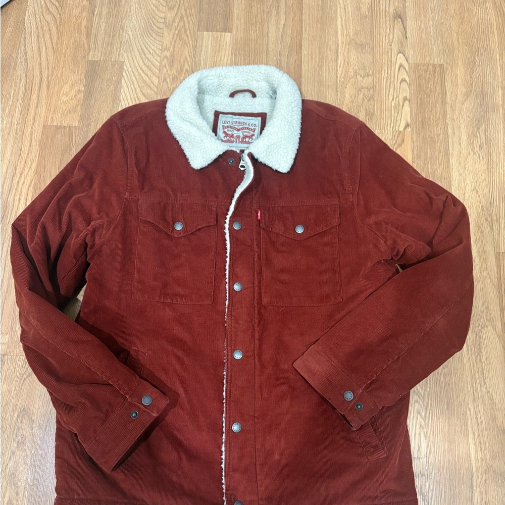 Levi's Men's Rust Corduroy Jacket with Sherpa Collar